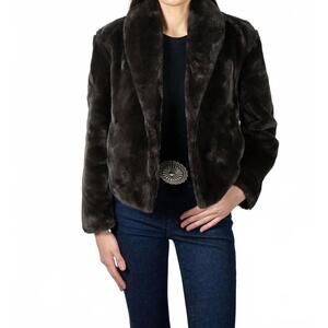 NEW ANGEL WINGS BY LUCY the bear den crop jacket in chocolate